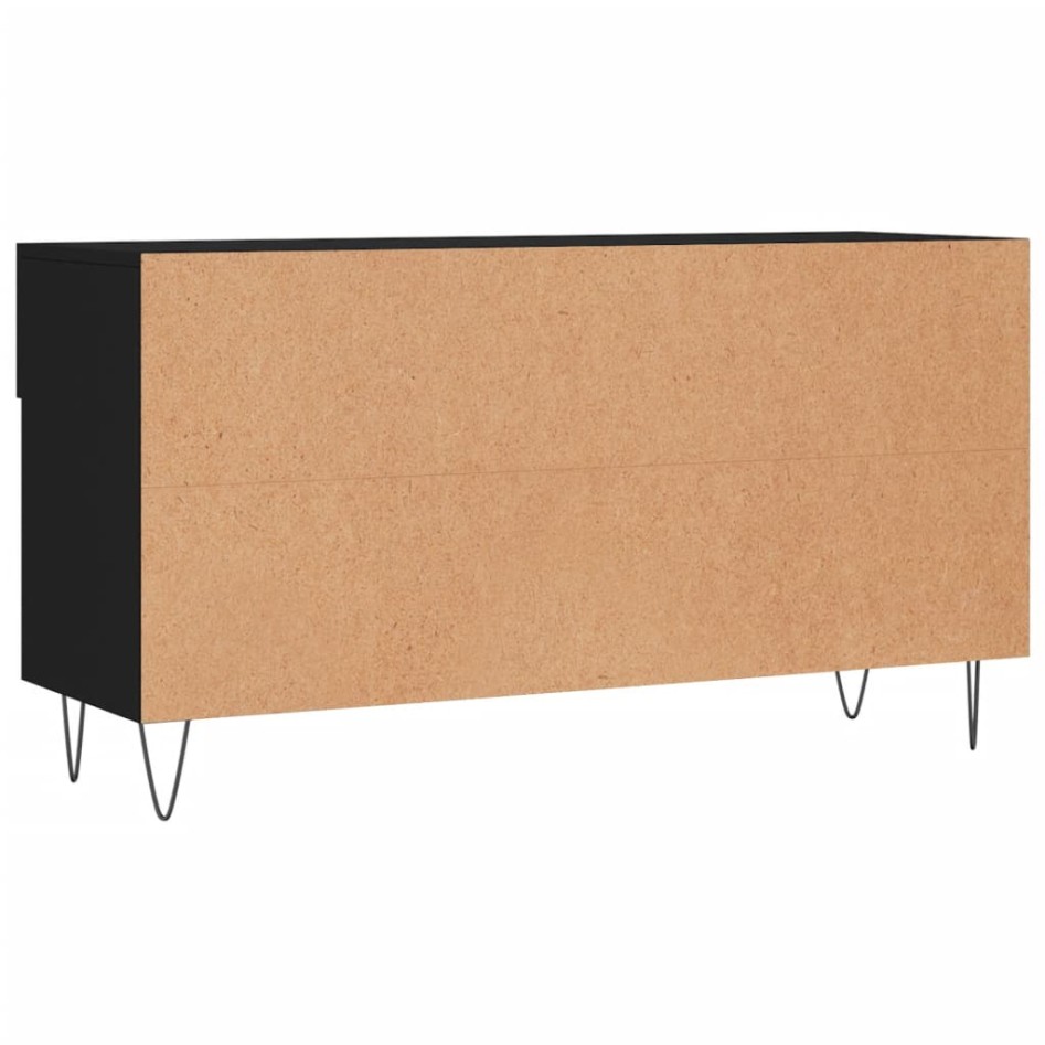 Banco zapatero madera de ingeniería negro 102x35x55