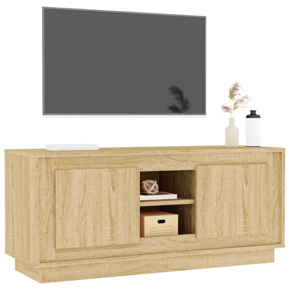 Mueble de TV madera contrachapada roble Sonoma 102x35x45