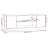 Mueble de TV madera maciza de pino blanco 110x35x40,5