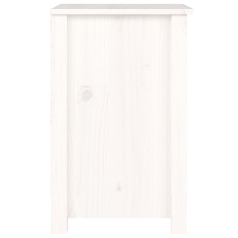Mesitas de noche 2 uds madera maciza de pino blanco 40x35x55