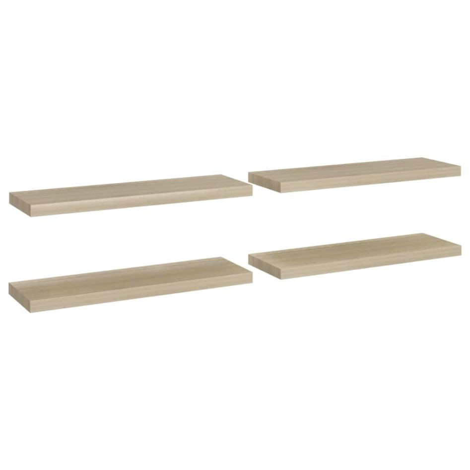 Estantes flotantes pared 4 uds color roble MDF
