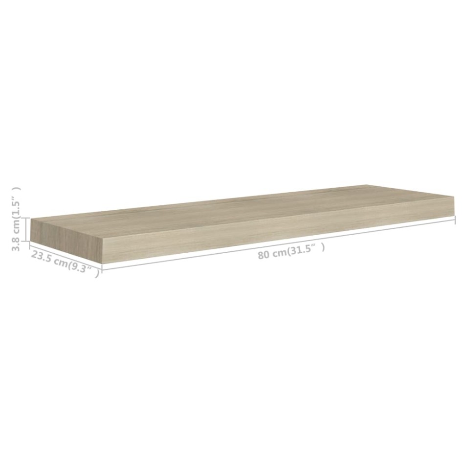 Estantes flotantes pared 4 uds color roble MDF