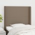 Cabecero con orejas de tela gris taupe 103x16x118/128