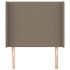 Cabecero con orejas de tela gris taupe 103x16x118/128