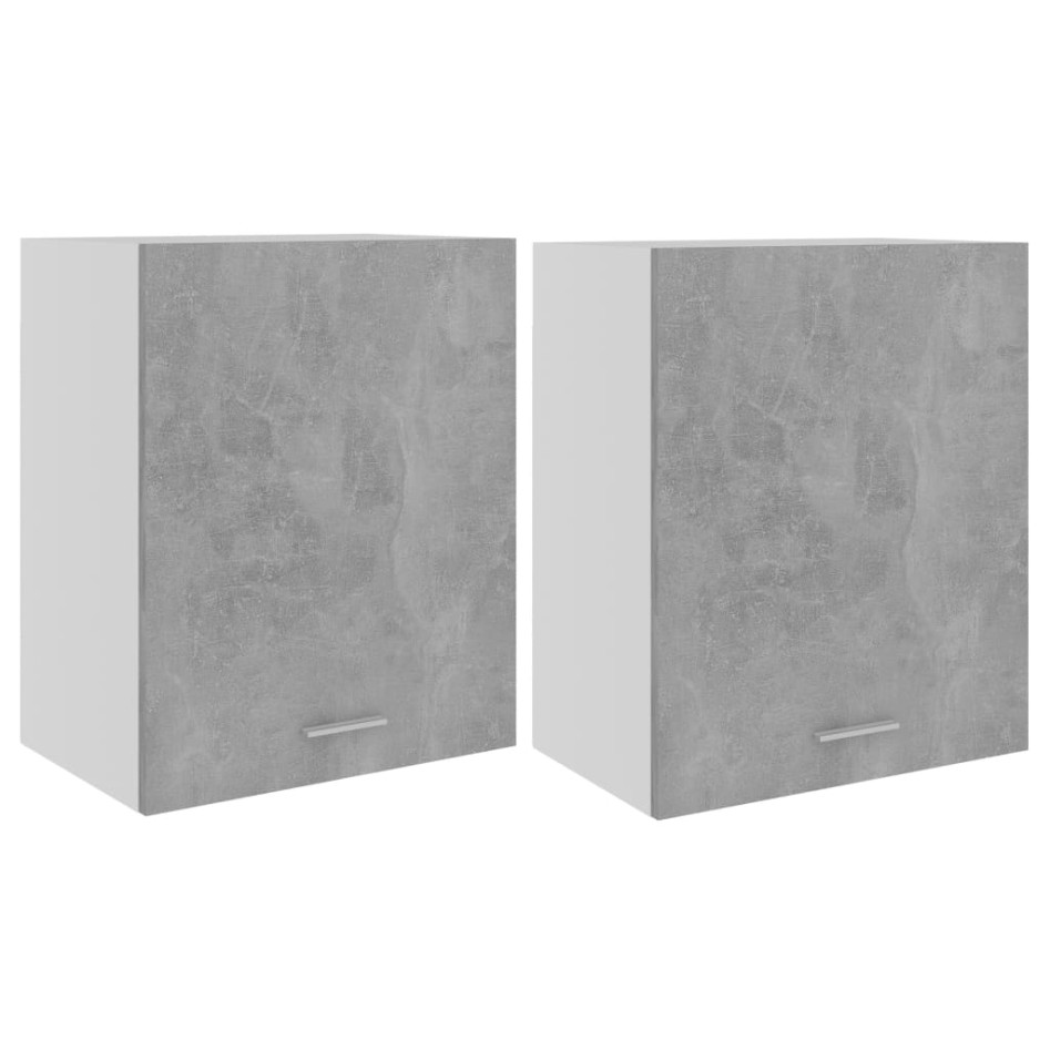 Armarios colgantes 2 uds madera contrachapada gris 50x31x60