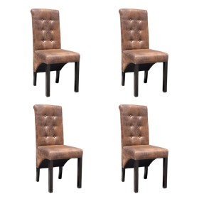 Sillas de comedor 4 unidades cuero sintético