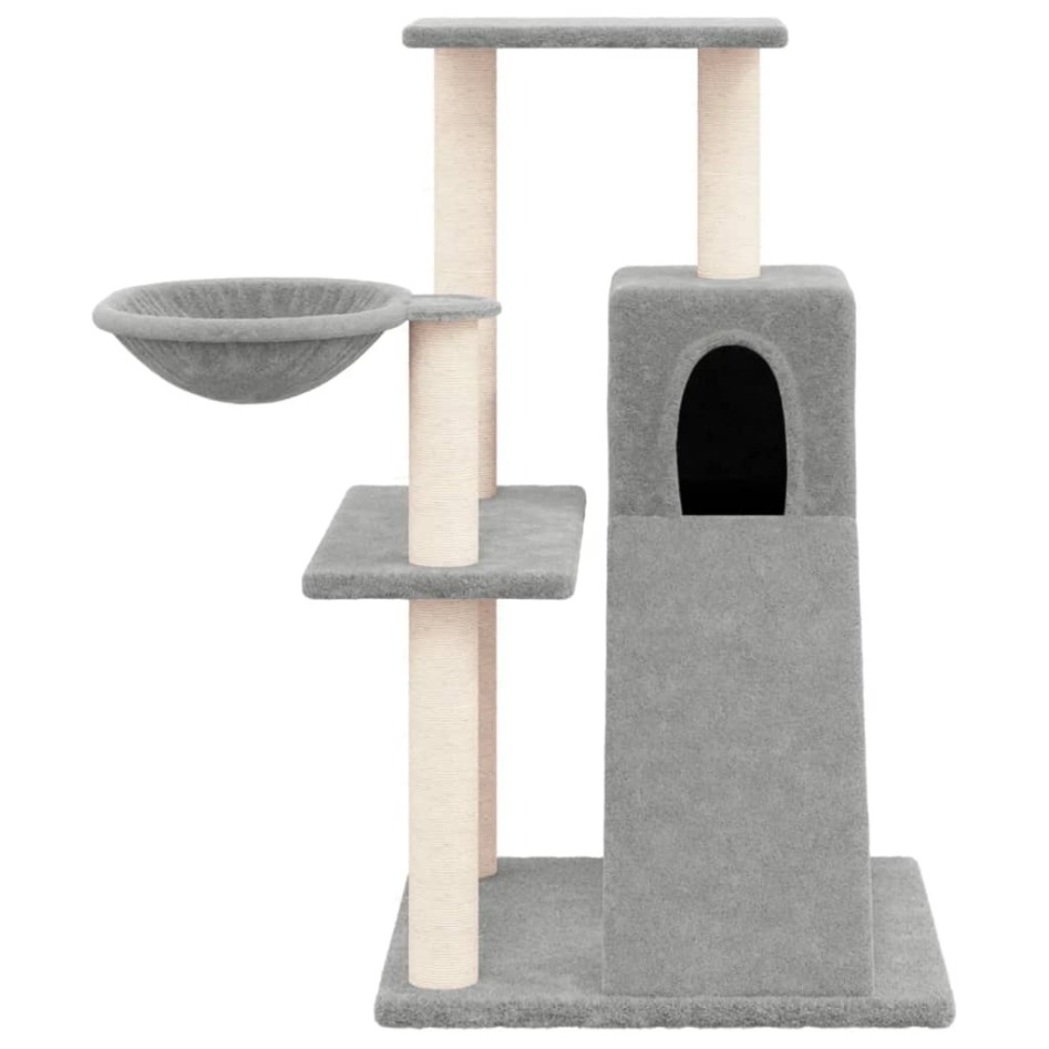 Rascador para gatos con postes de sisal gris claro 82