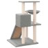 Rascador para gatos con postes de sisal gris claro 82
