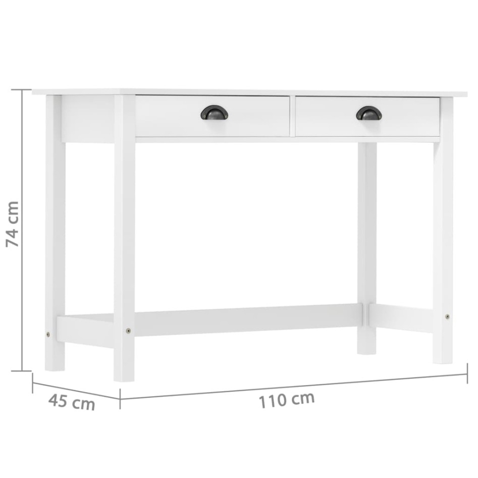 Mesa consola Hill con 2 cajones madera pino 110x45x74