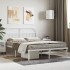 Estructura cama sin colchón con cabecero metal blanco