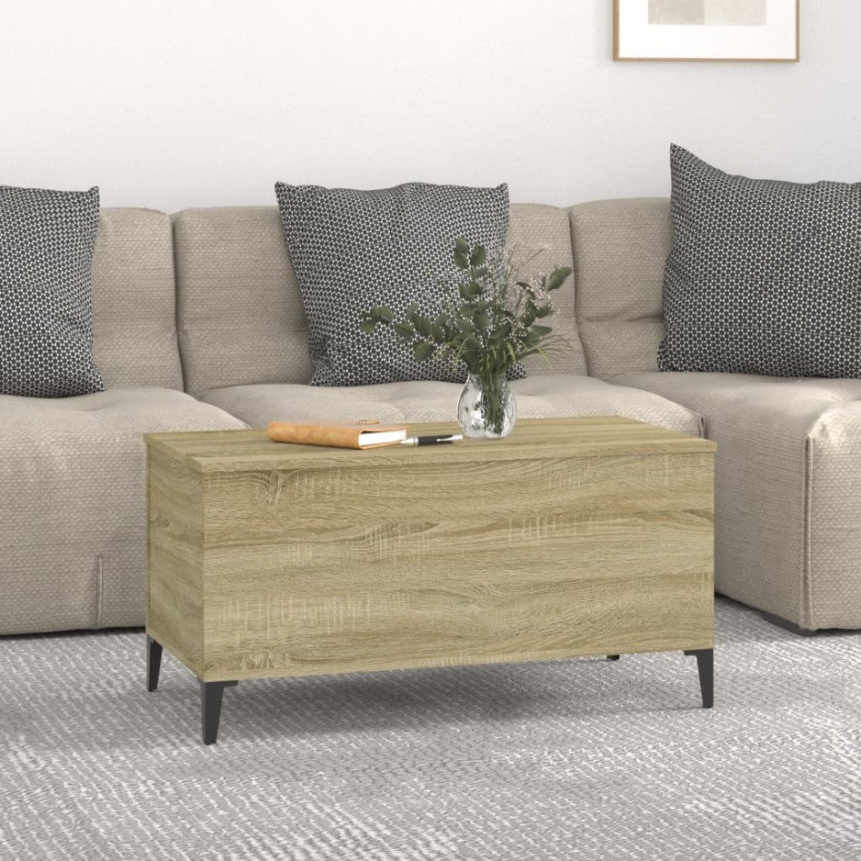 Mesa de centro madera contrachapada roble Sonoma 90x44,5x45