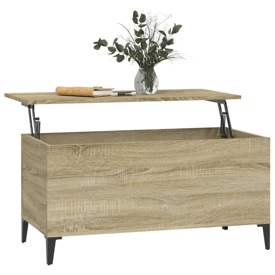 Mesa de centro madera contrachapada roble Sonoma 90x44,5x45
