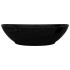 Lavabo de cerámica con agujero para grifo/desagüe negro