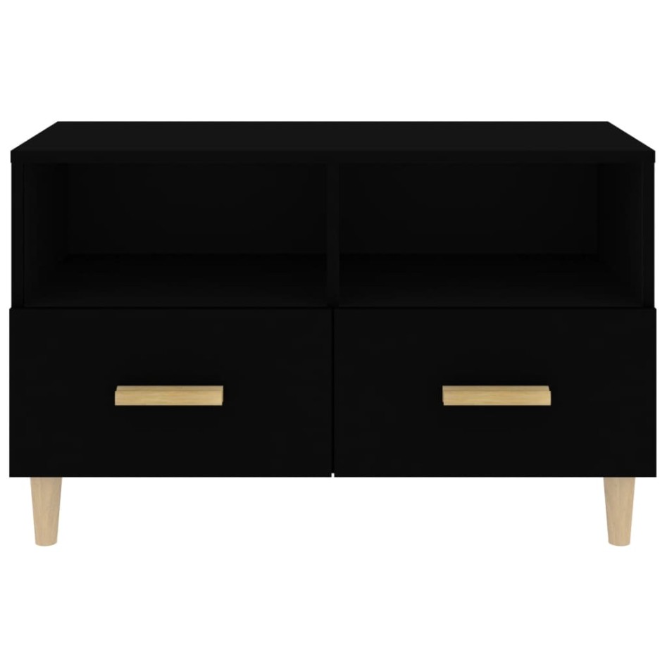 Mueble para TV madera contrachapada negro 80x36x50