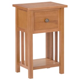 Mesa revistero con cajón madera maciza de roble 35x27x55
