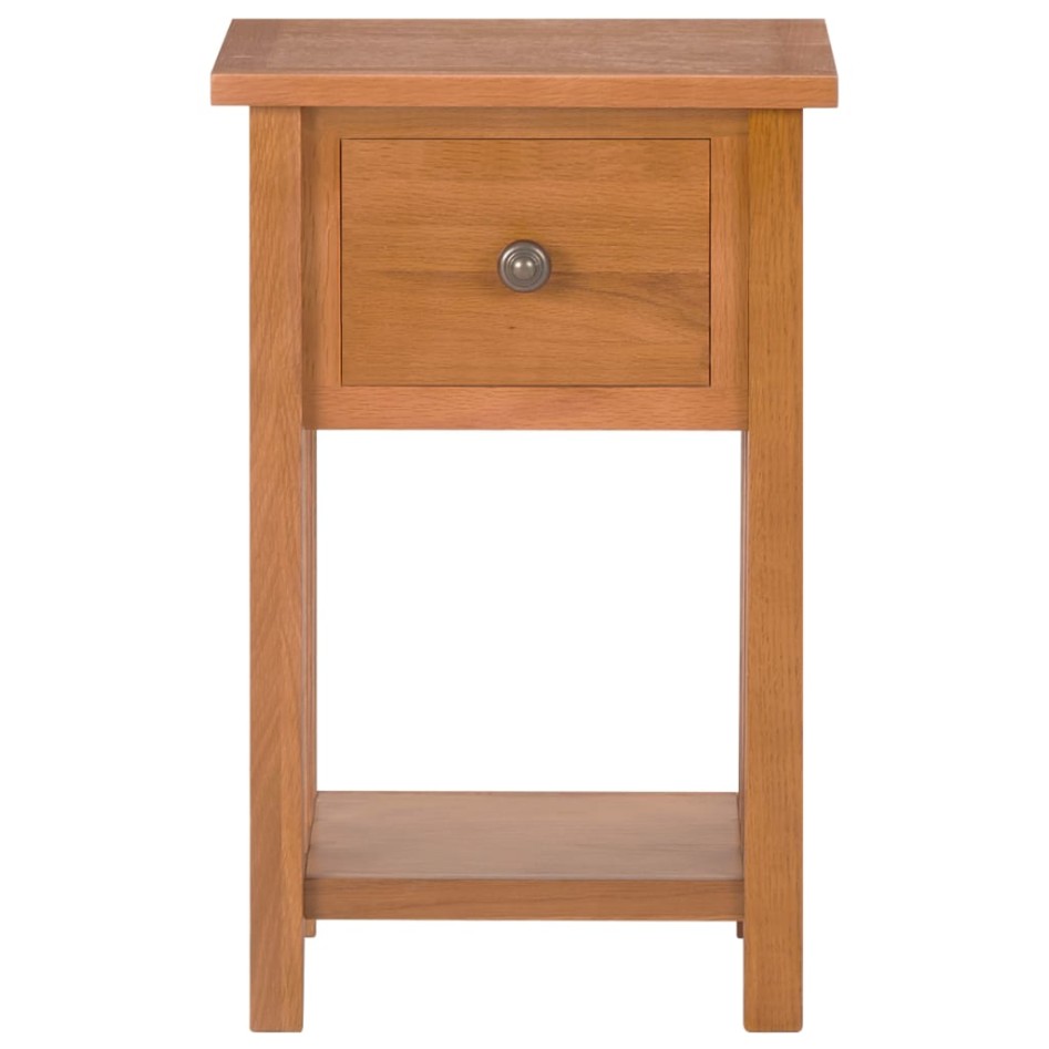 Mesa revistero con cajón madera maciza de roble 35x27x55