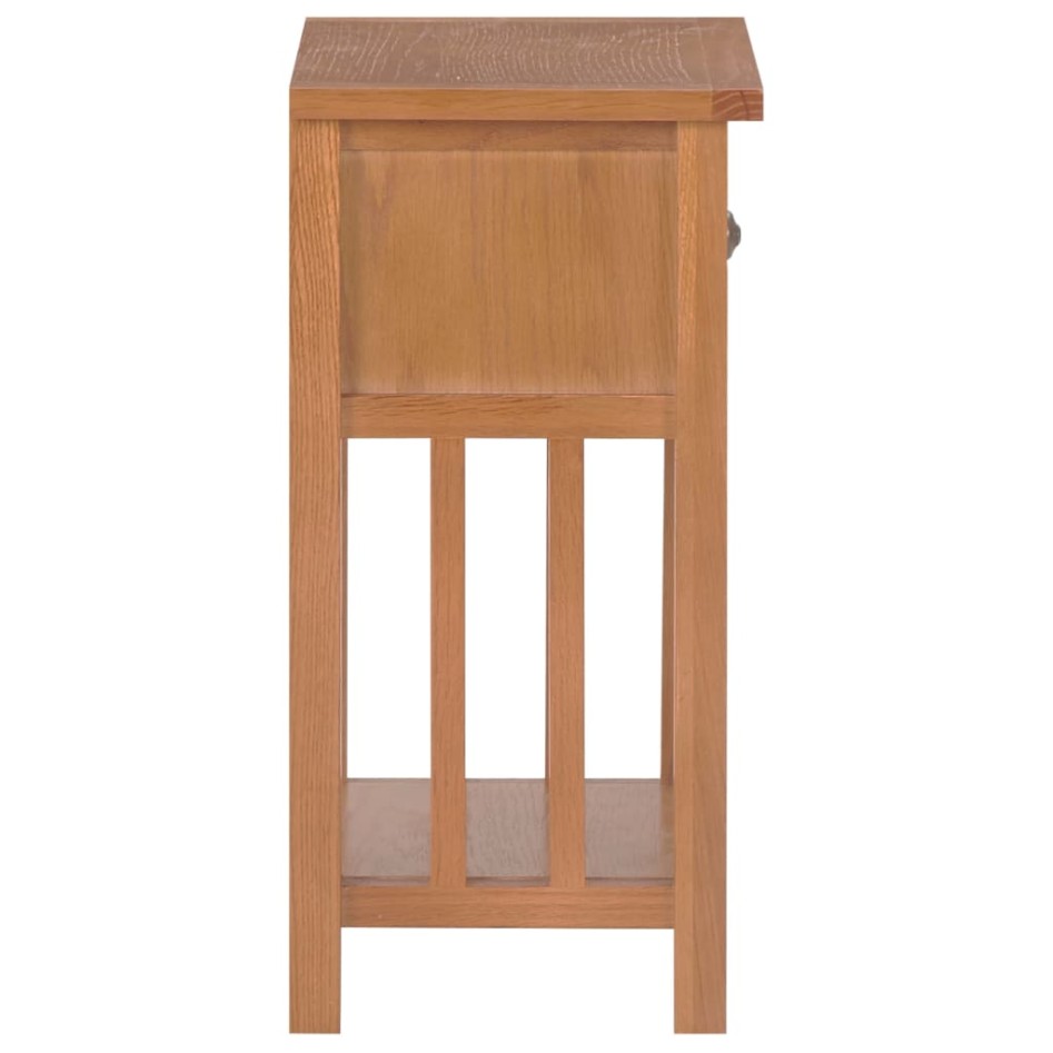 Mesa revistero con cajón madera maciza de roble 35x27x55