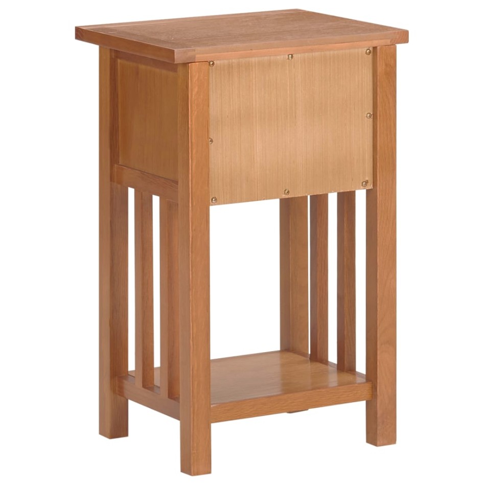 Mesa revistero con cajón madera maciza de roble 35x27x55
