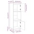 Aparador alto de madera maciza de pino gris 38x35x117