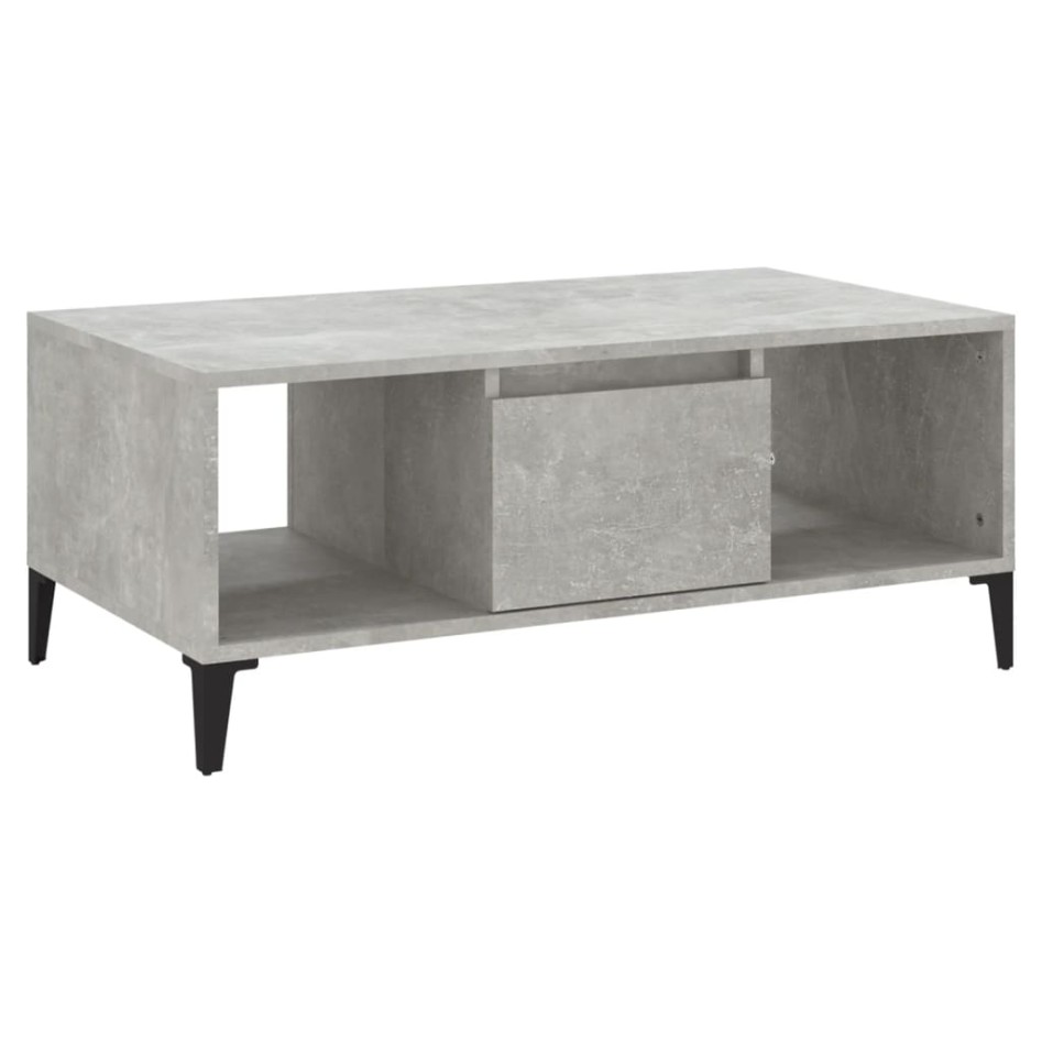 Mesa de centro madera contrachapada gris hormigón 90x50x36,5