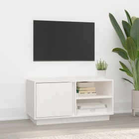 Mueble de TV madera maciza de pino blanco 80x35x40,5