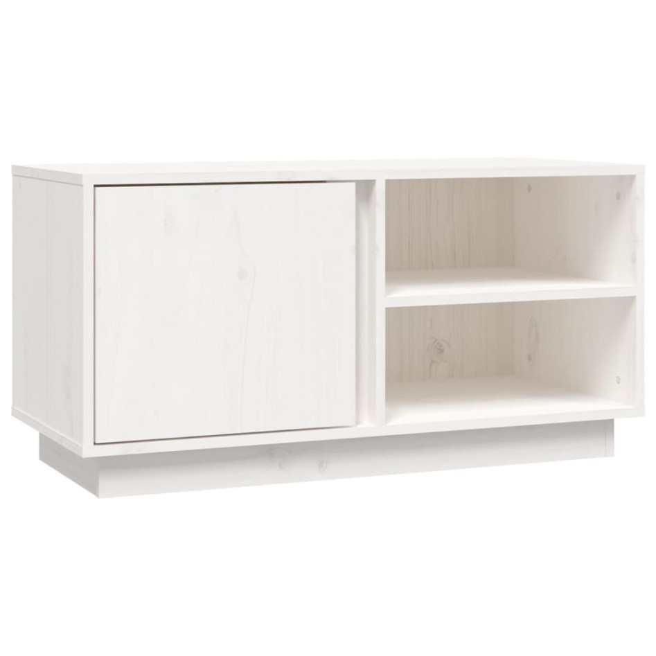 Mueble de TV madera maciza de pino blanco 80x35x40,5