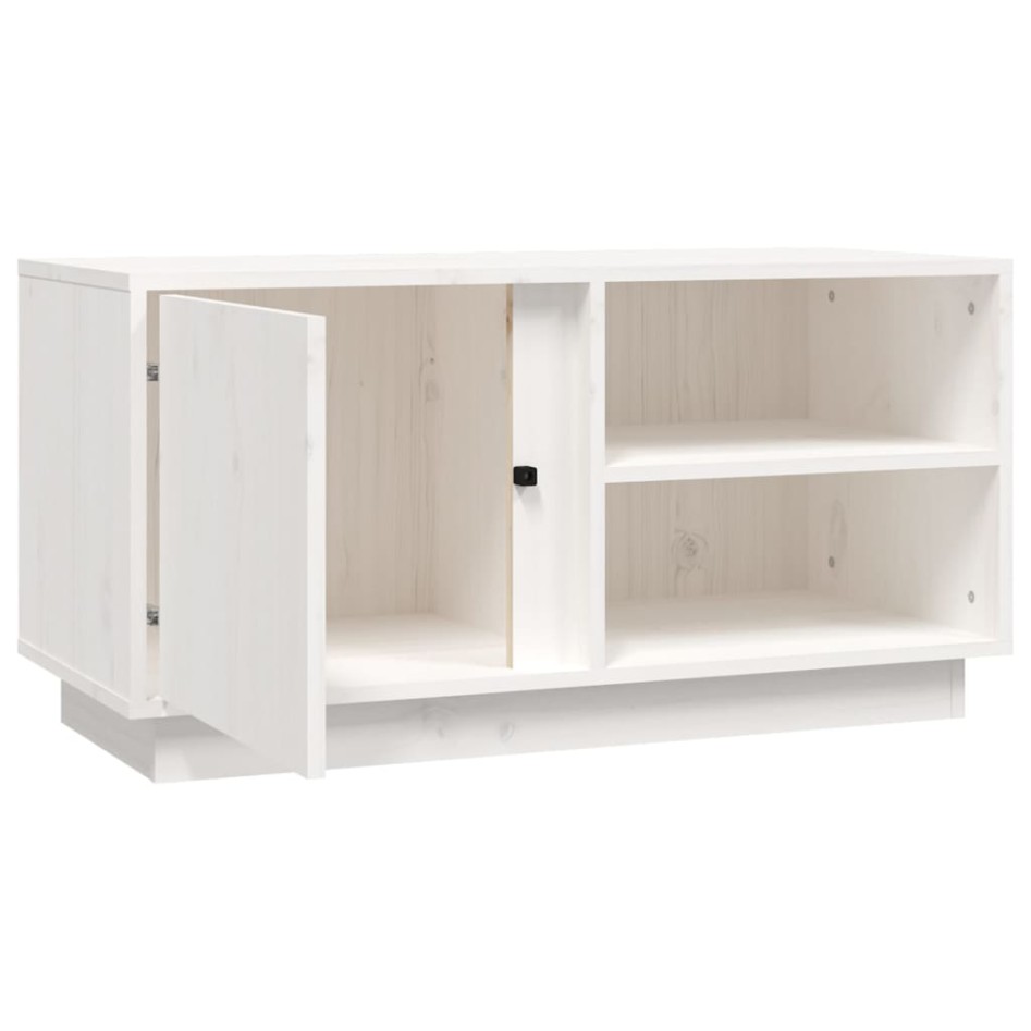Mueble de TV madera maciza de pino blanco 80x35x40,5