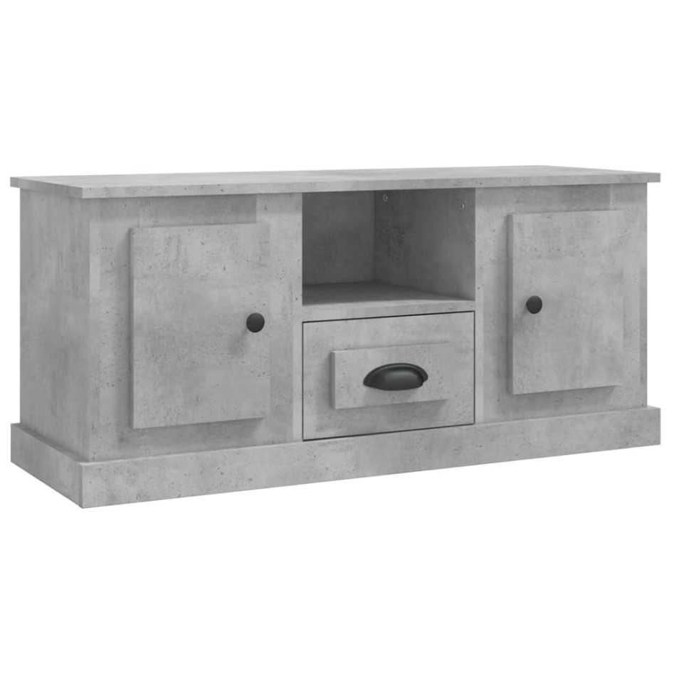Mueble de TV madera contrachapada gris hormigón 100x35,5x45