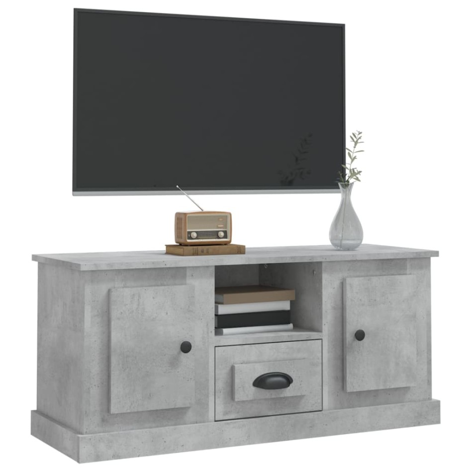 Mueble de TV madera contrachapada gris hormigón 100x35,5x45