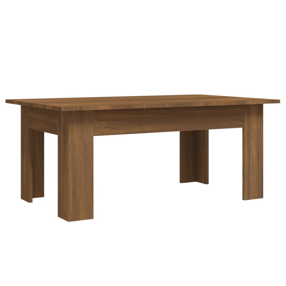 Mesa de centro madera contrachapada marrón roble 100x60x42