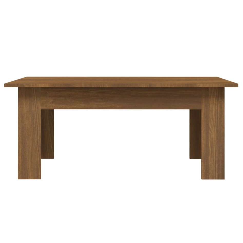 Mesa de centro madera contrachapada marrón roble 100x60x42