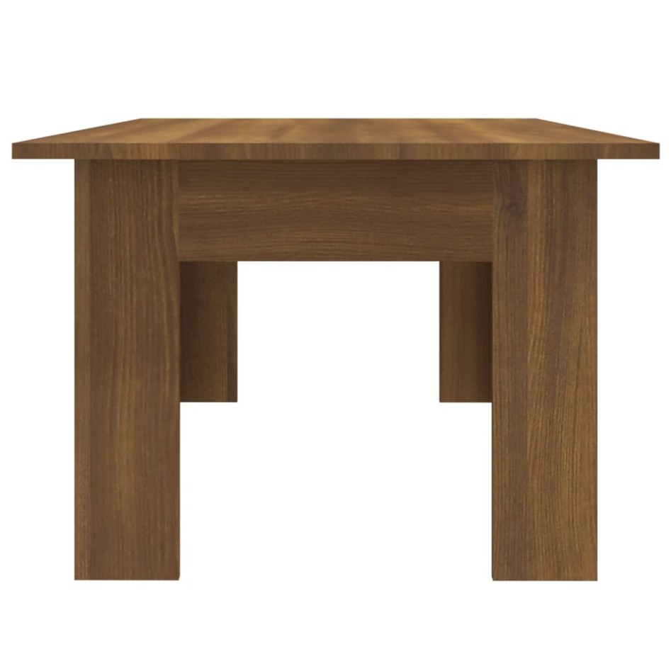 Mesa de centro madera contrachapada marrón roble 100x60x42