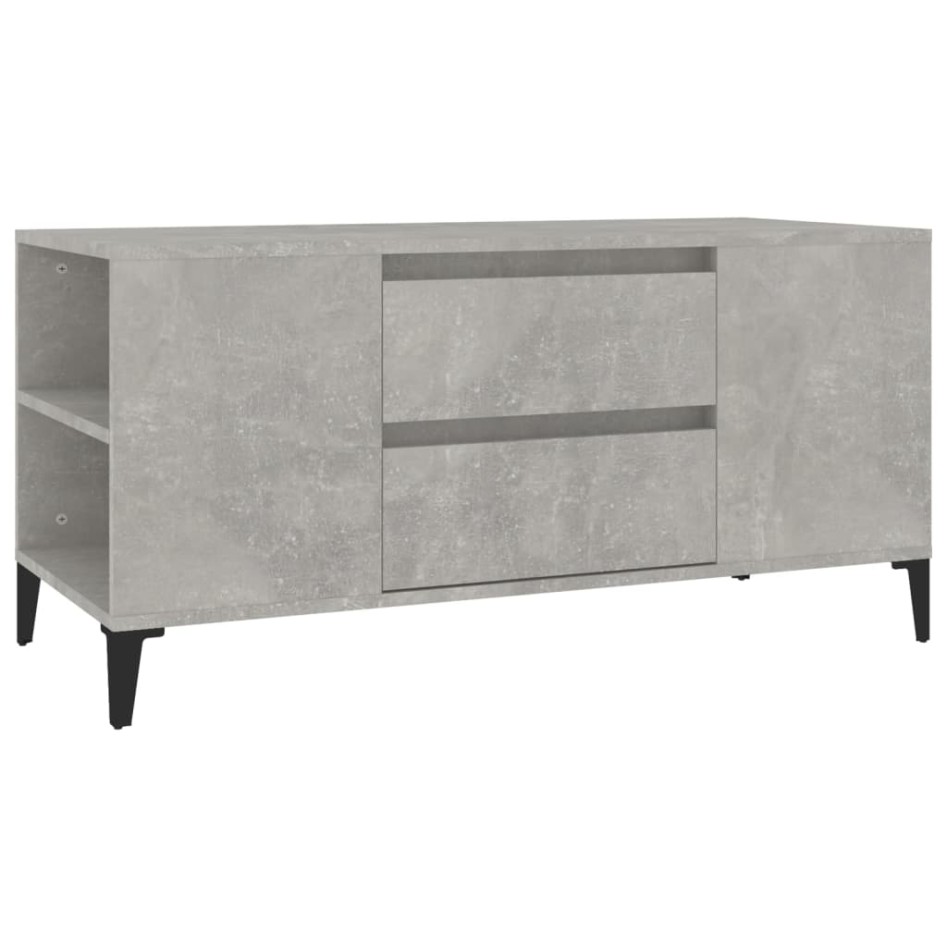 Mueble de TV madera contrachapada gris hormigón 102x44,5x50