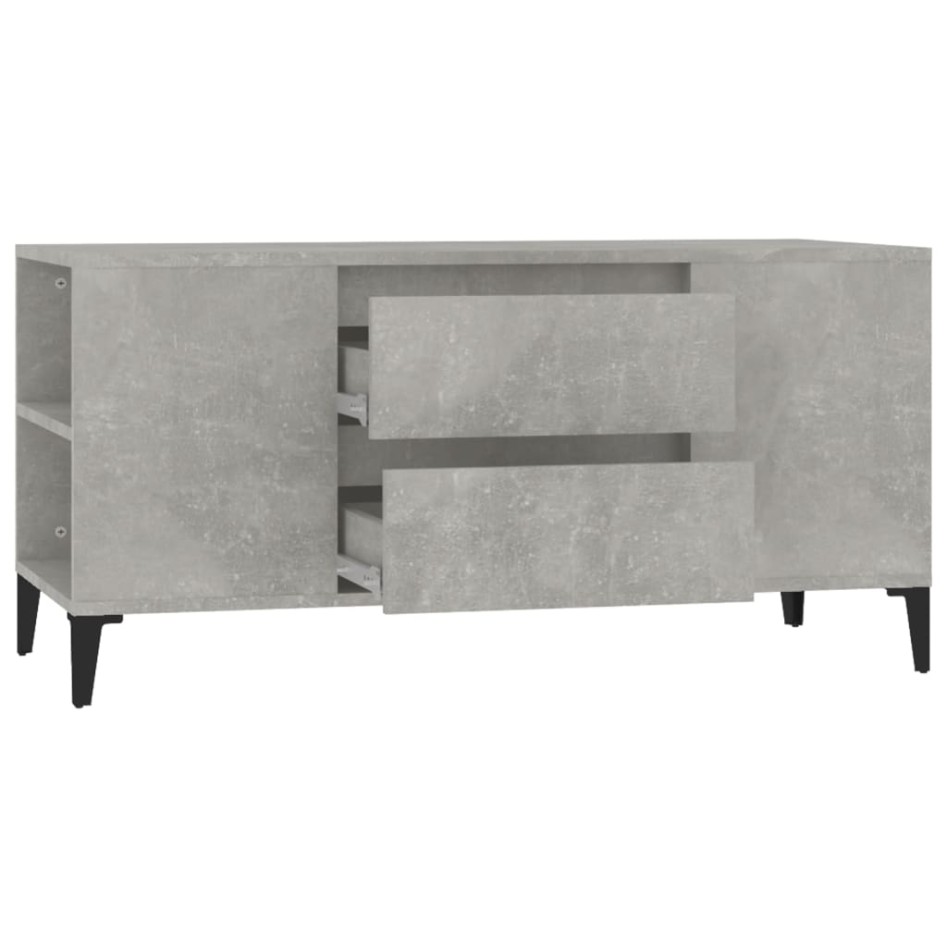 Mueble de TV madera contrachapada gris hormigón 102x44,5x50