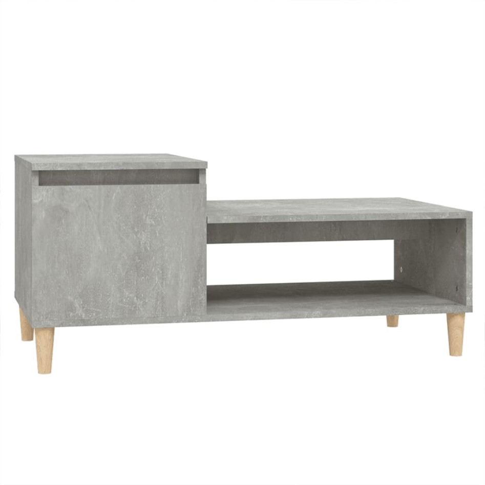 Mesa de centro madera contrachapada gris hormigón 100x50x45