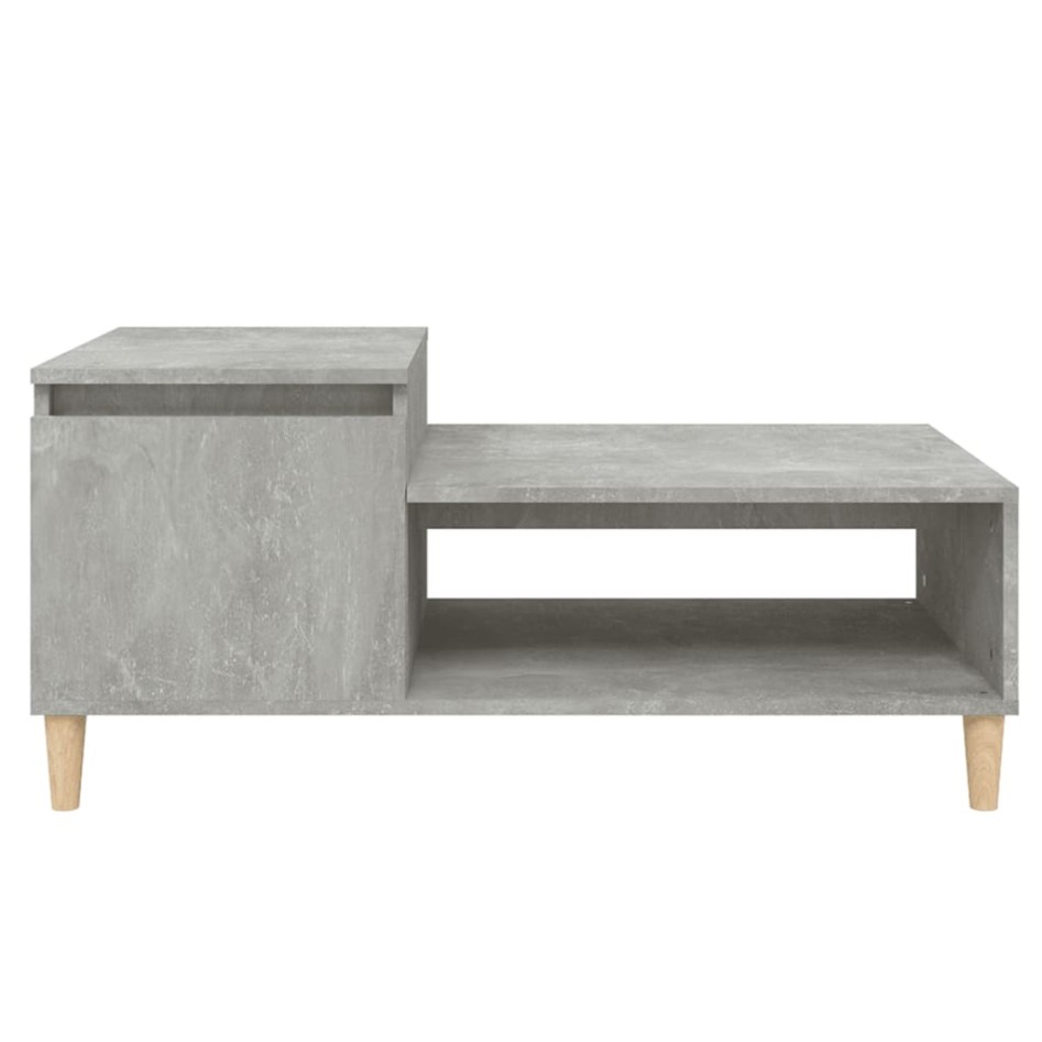 Mesa de centro madera contrachapada gris hormigón 100x50x45