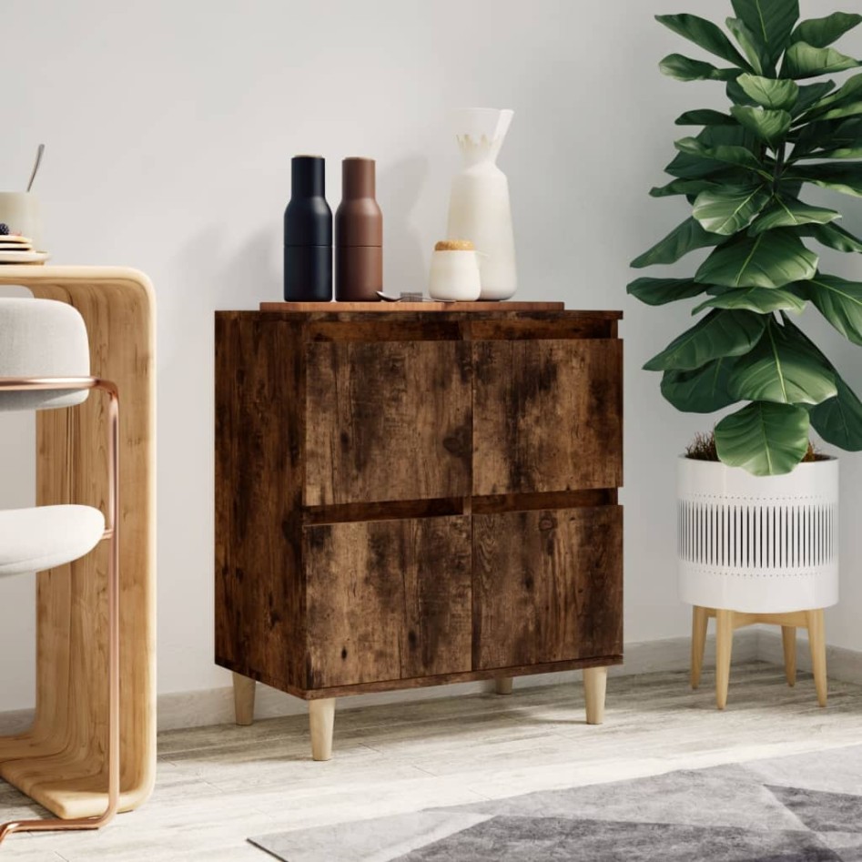 Aparador madera contrachapada color roble ahumado 60x35x70