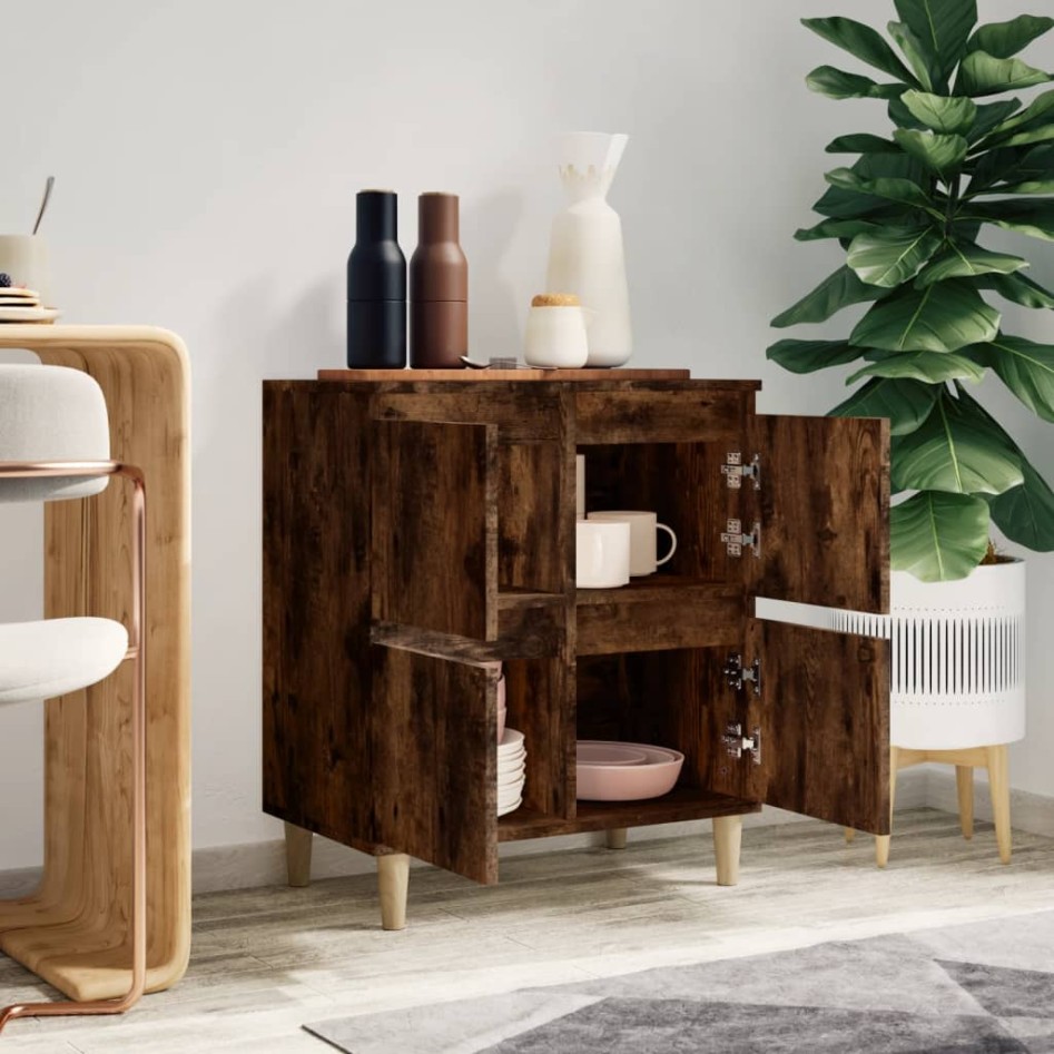 Aparador madera contrachapada color roble ahumado 60x35x70