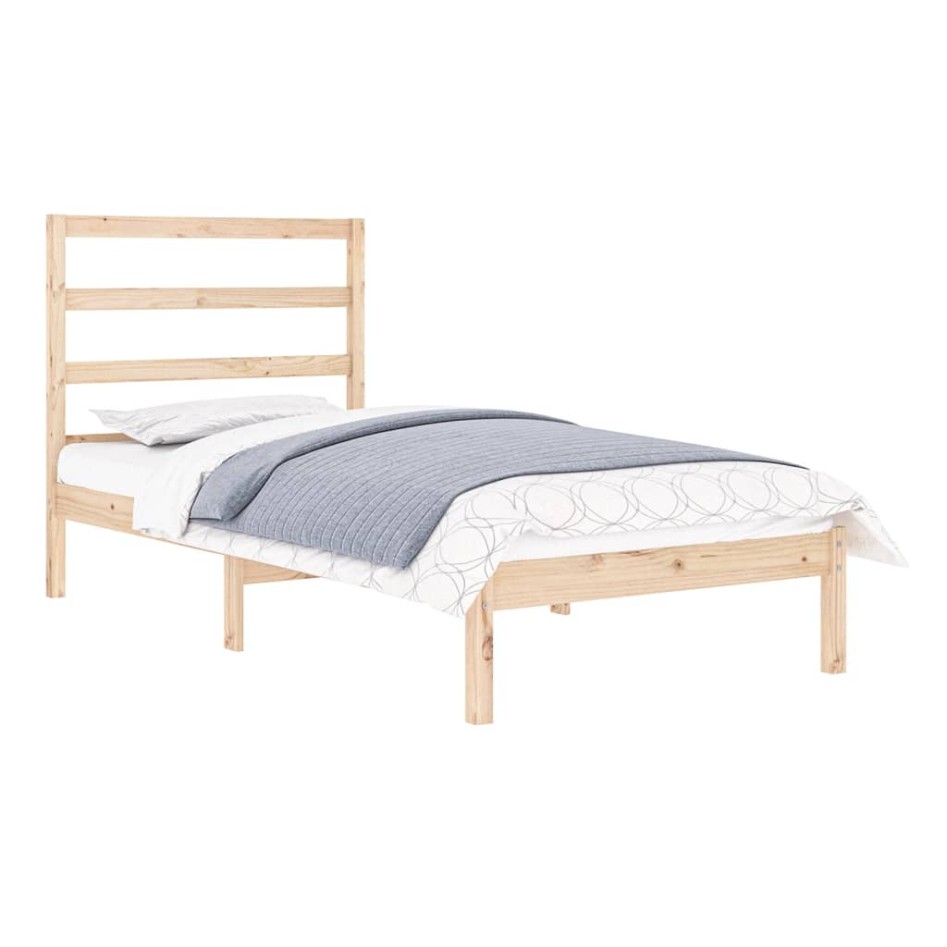 Estructura de cama madera maciza 90x190