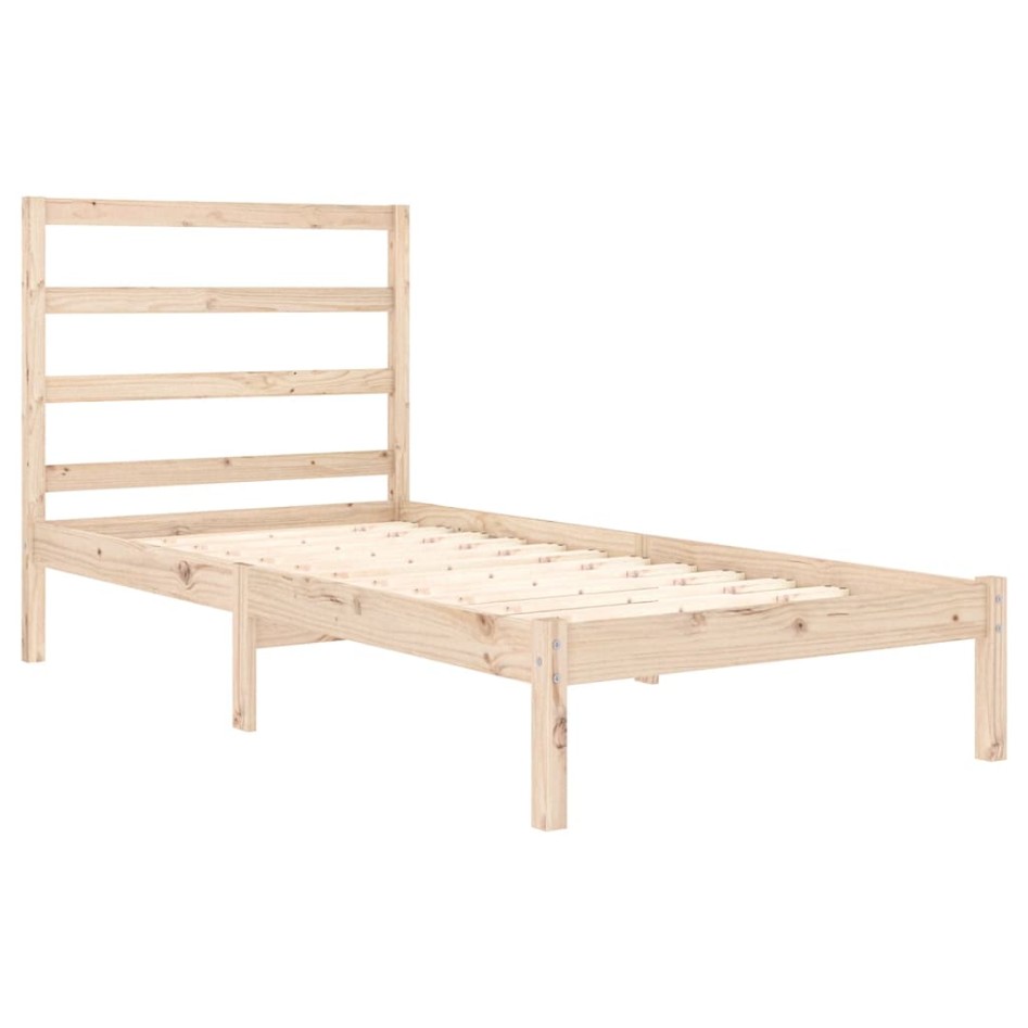 Estructura de cama madera maciza 90x190