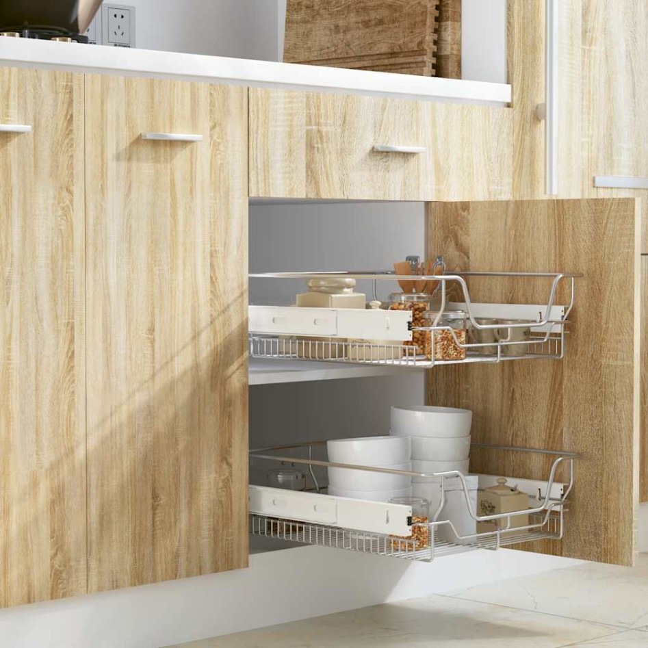 Bandejas de alambre extraíbles 2 unidades plateado 500