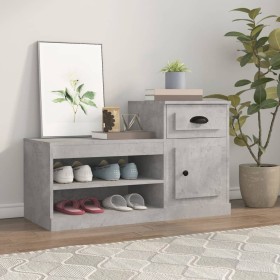Mueble zapatero madera contrachapada gris hormigón 100x42x60