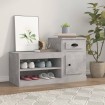 Mueble zapatero madera contrachapada gris hormigón 100x42x60 cm