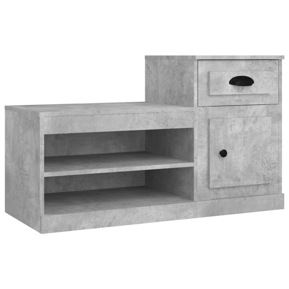 Mueble zapatero madera contrachapada gris hormigón 100x42x60