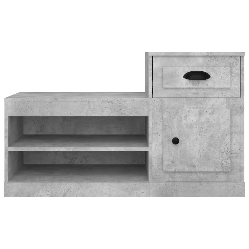Mueble zapatero madera contrachapada gris hormigón 100x42x60