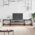 Mueble TV madera ingeniería y hierro negro 201x35x45
