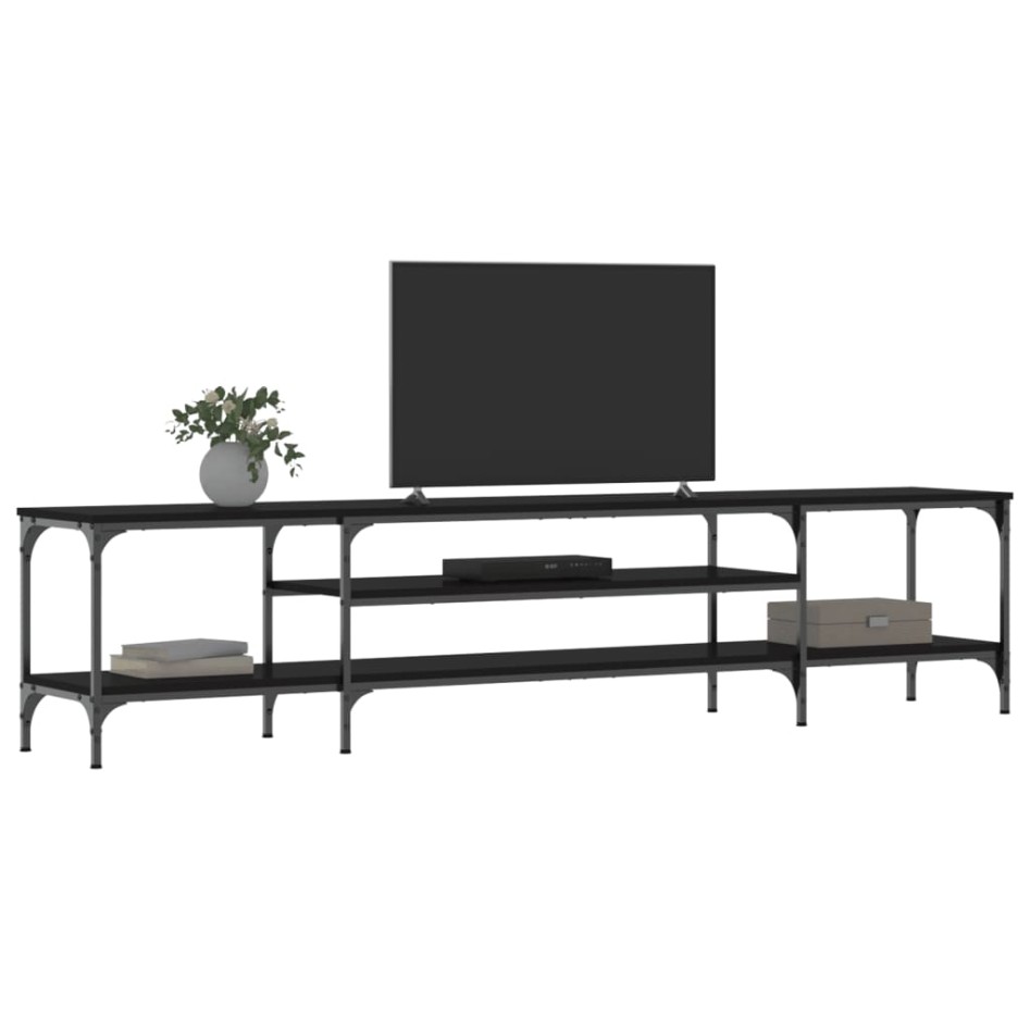 Mueble TV madera ingeniería y hierro negro 201x35x45