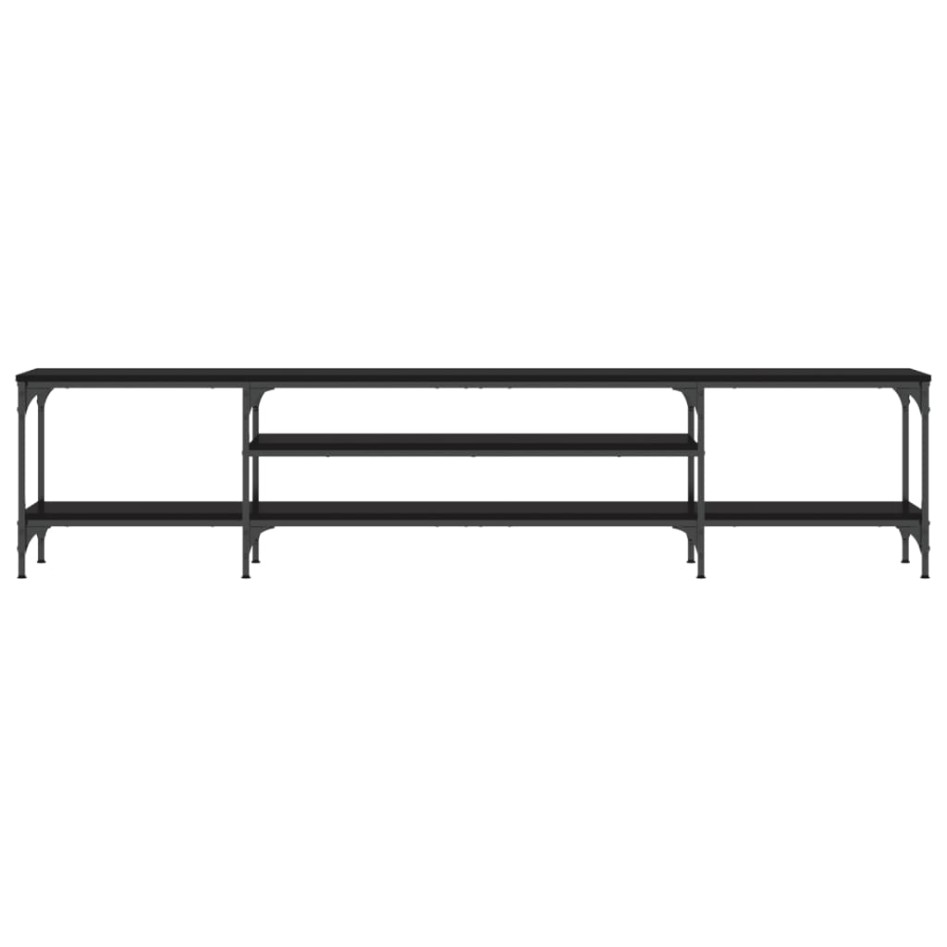 Mueble TV madera ingeniería y hierro negro 201x35x45