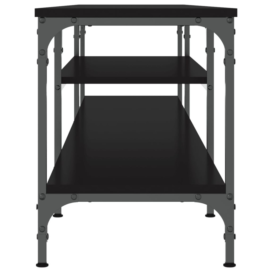 Mueble TV madera ingeniería y hierro negro 201x35x45