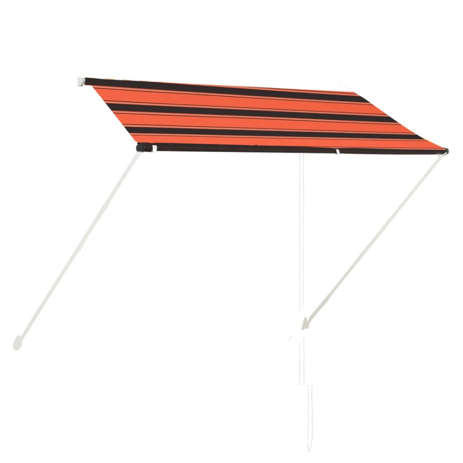 Toldo retráctil naranja y marrón 250x150